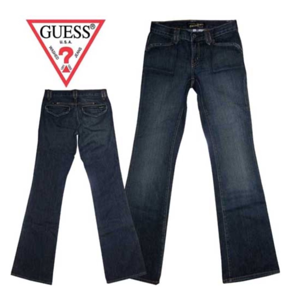 Made in USA | Guess Premium Dark Blue Jeans w/ Back Pocket Flaps - 26